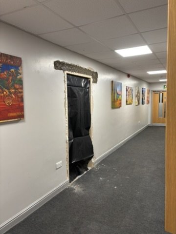 Interior classroom and corridor upgrade with new structural opening