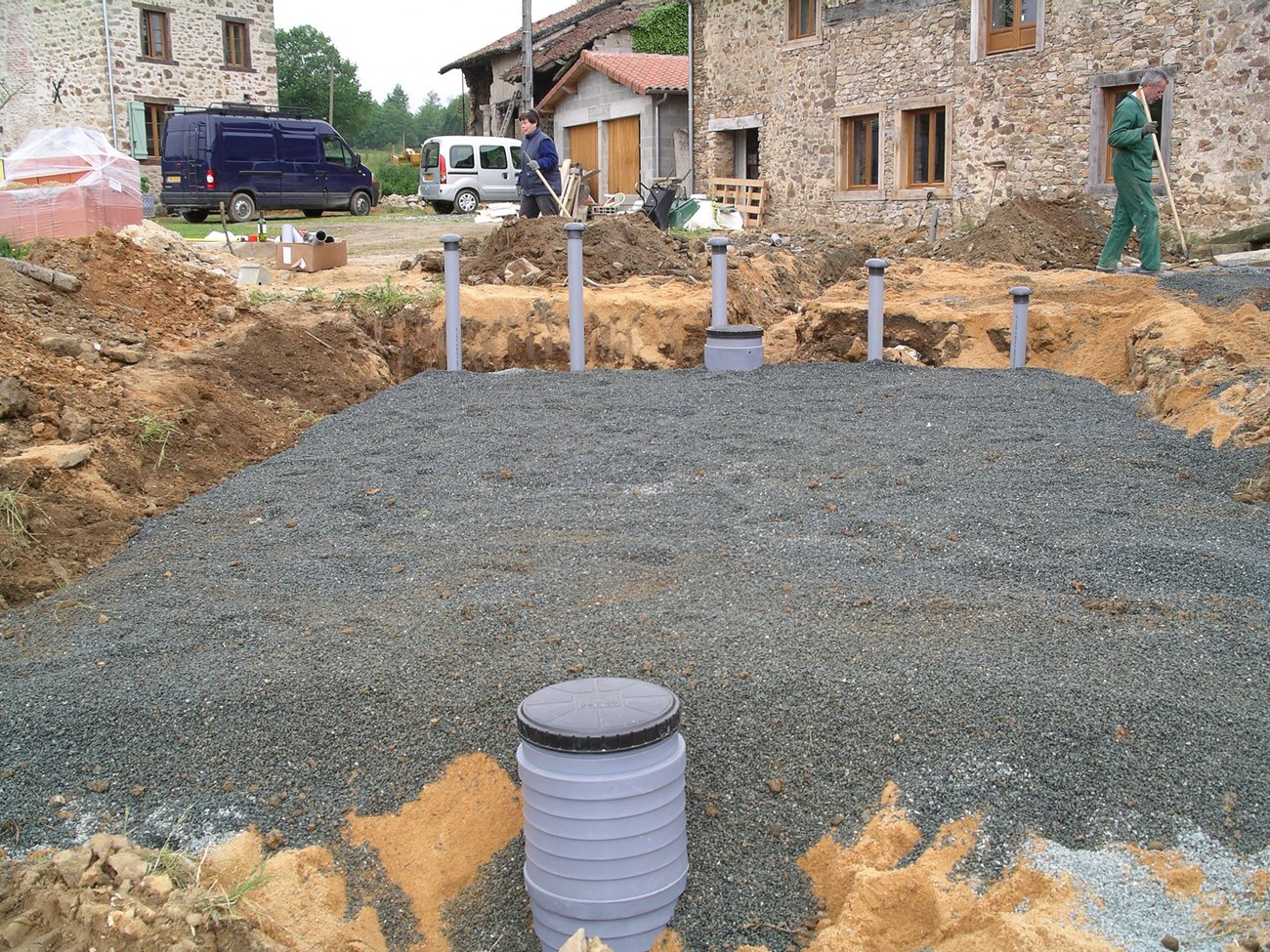 Drainage and groundworks during the barn conversion