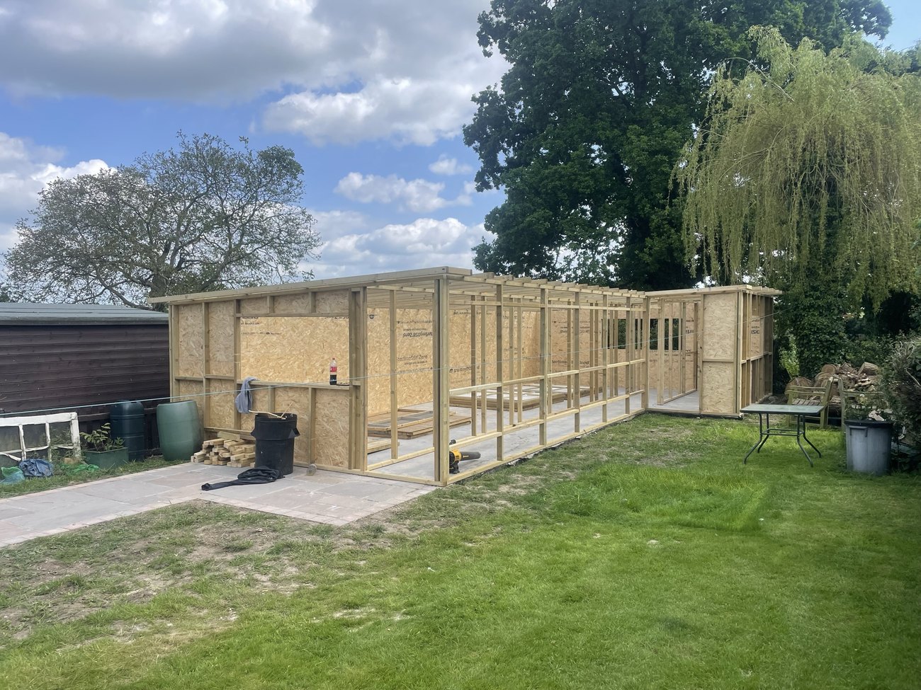 Bespoke timber pen runs of the new cattery under construction, Clayworth